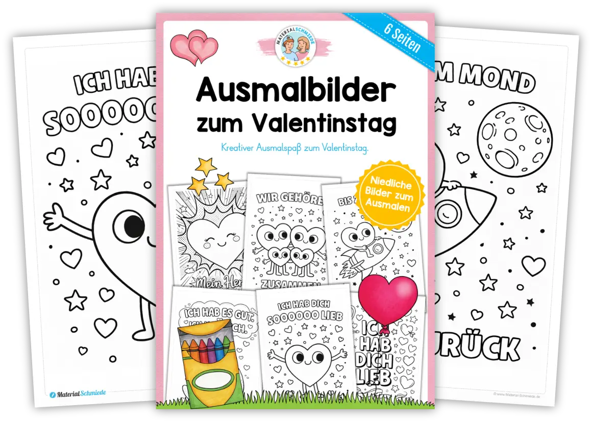 Unterrichtsmaterial Valentinstag - Arbeitsblätter, Übungen, Geschenkvorlagen (Vorschule & 1. - 4. Klasse)