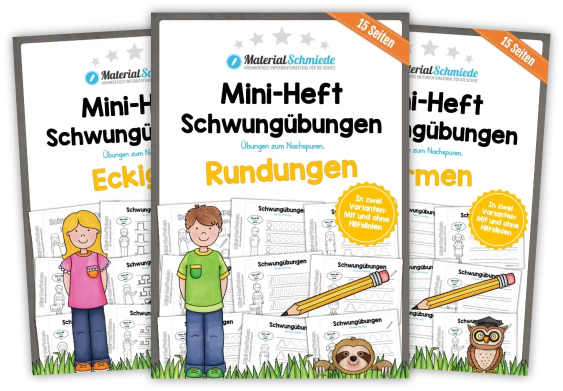 Schwungübungen für die Vorschule & Grundschule (Arbeitsblätter als PDF zum Download)