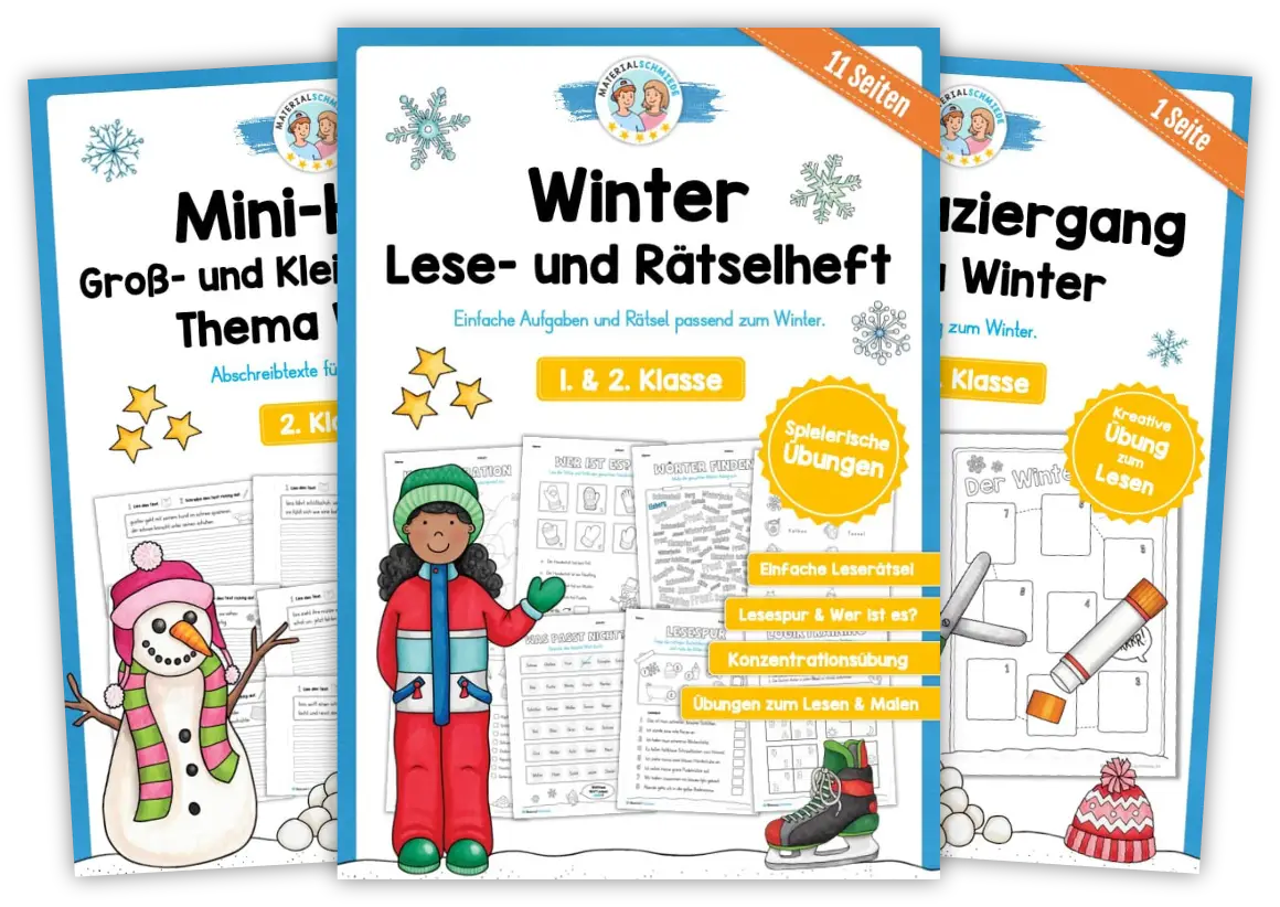 Unterrichtsmaterial Winter - Arbeitsblätter und Übungen (Vorschule & 1. - 4. Klasse)