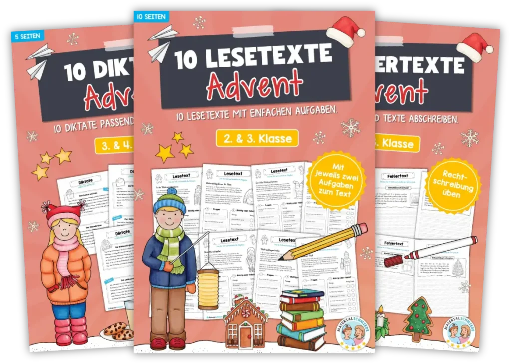 Unterrichtsmaterial Advent - Arbeitsblätter, Übungen, Geschenkvorlagen (Vorschule & 1. - 4. Klasse)