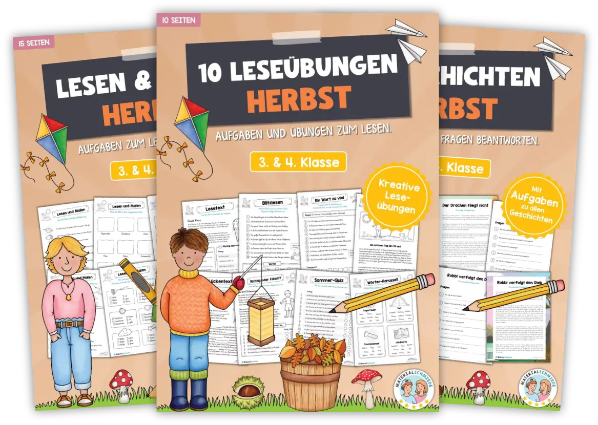 Unterrichtsmaterial Herbst - Arbeitsblätter, Übungen, Geschenkvorlagen (Vorschule & 1. - 4. Klasse)