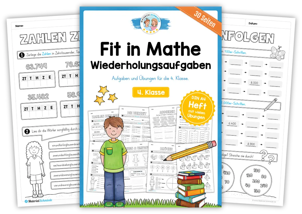 Unterrichtsmaterial Mathe 4. Klasse - Arbeitsblätter & Übungen (als PDF zum Download)