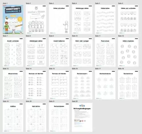 Arbeitsheft: Zahlenraum 10 (Überblick)