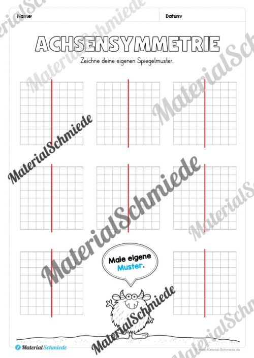 Achsensymmetrie: Arbeitsheft (Arbeitsblatt 12)
