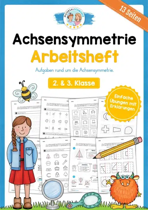 Achsensymmetrie: Arbeitsheft (13 Seiten)
