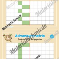 Achsensymmetrie: Kästchen spiegeln (Mini-Heft) - Arbeitsblatt 01