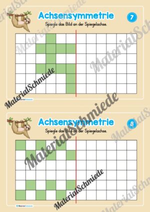 Achsensymmetrie: Kästchen spiegeln (Mini-Heft) – Arbeitsblatt 04