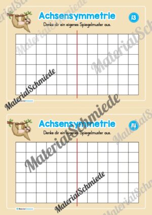 Achsensymmetrie: Kästchen spiegeln (Mini-Heft) – Arbeitsblatt 07