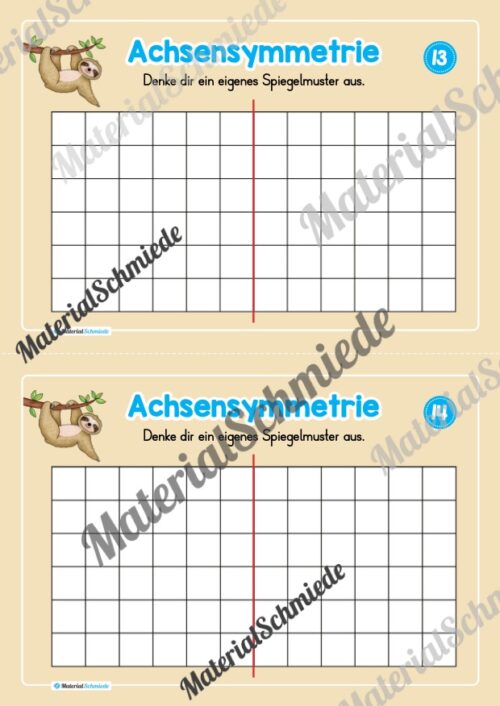 Achsensymmetrie: Kästchen spiegeln (Mini-Heft) - Arbeitsblatt 07