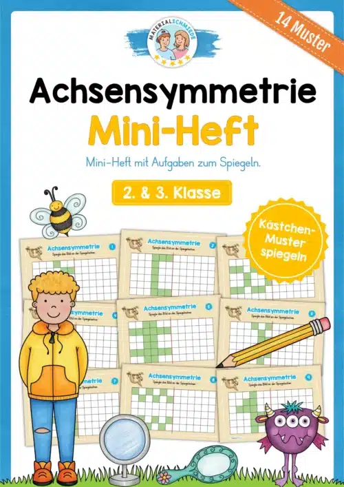 Achsensymmetrie: Kästchen spiegeln (Mini-Heft)