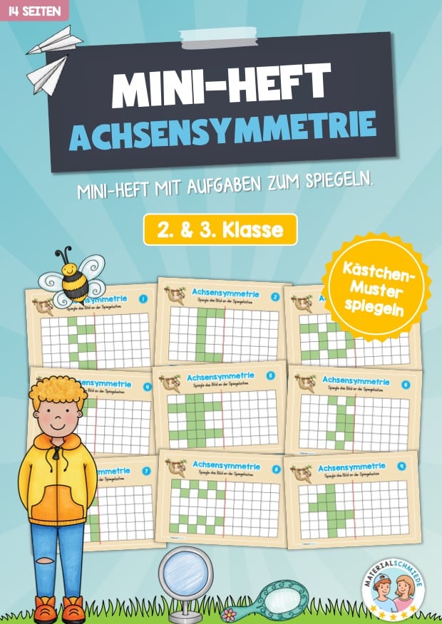 Achsensymmetrie: Kästchen spiegeln (Mini-Heft)