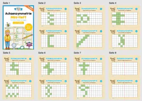 Achsensymmetrie: Kästchen spiegeln (Mini-Heft) - Überblick