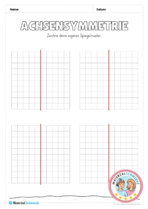 Kostenloses Arbeitsblatt: Achsensymmetrie Blanko-Vorlage (2. & 3. Klasse)