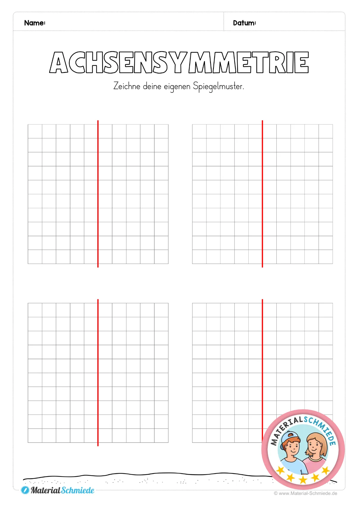 Achsensymmetrie Blanko Vorlage