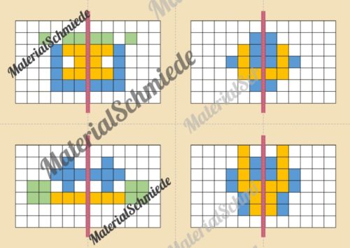 Achsensymmetrie Legespiel (Arbeitsblatt 01)