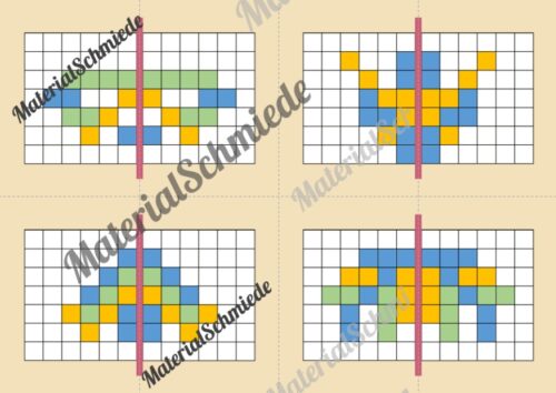Achsensymmetrie Legespiel (Arbeitsblatt 02)