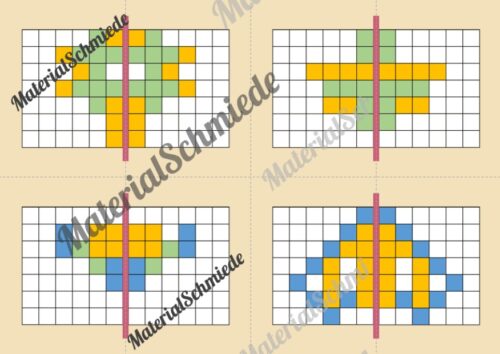 Achsensymmetrie Legespiel (Arbeitsblatt 03)