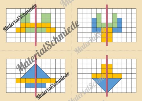 Achsensymmetrie Legespiel (Arbeitsblatt 04)