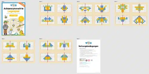 Achsensymmetrie Legespiel (20 Karten) - Überblick