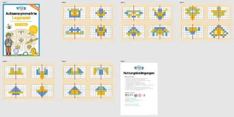 Achsensymmetrie Legespiel (20 Karten) – Überblick Achsensymmetrie Legespiel (20 Karten) – Überblick