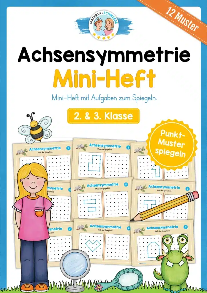 Achsensymmetrie: Punkt-Muster spiegeln (Mini-Heft)