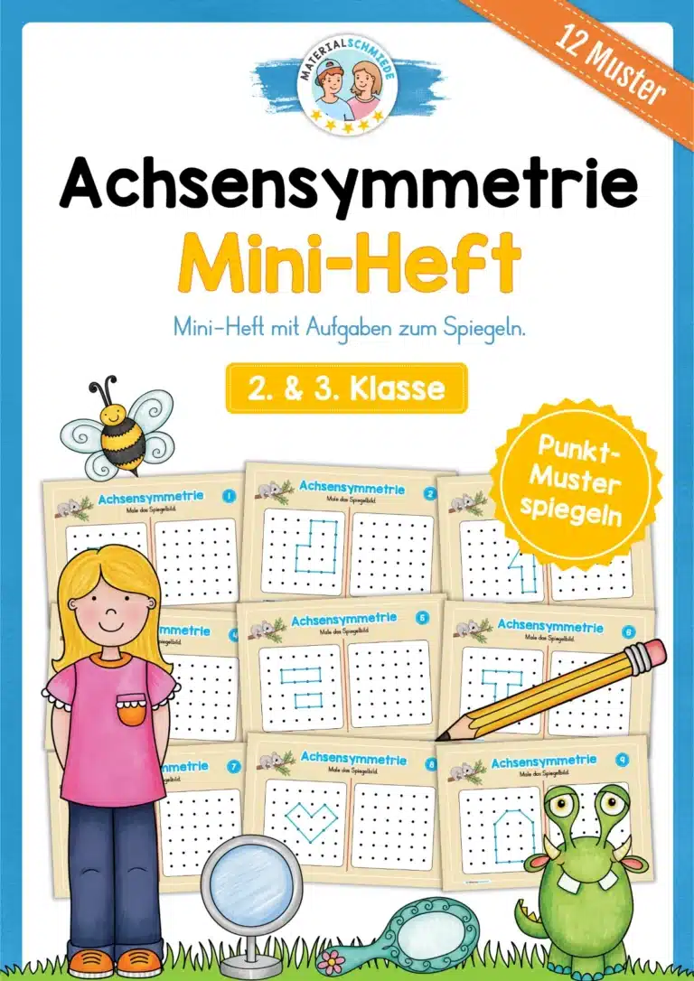 Achsensymmetrie: Punkt-Muster spiegeln (Mini-Heft)