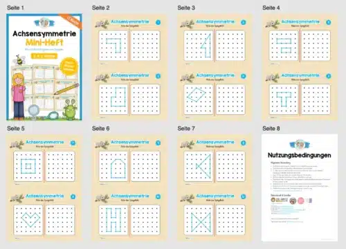 Achsensymmetrie: Punkt-Muster spiegeln (Mini-Heft) - Überblick