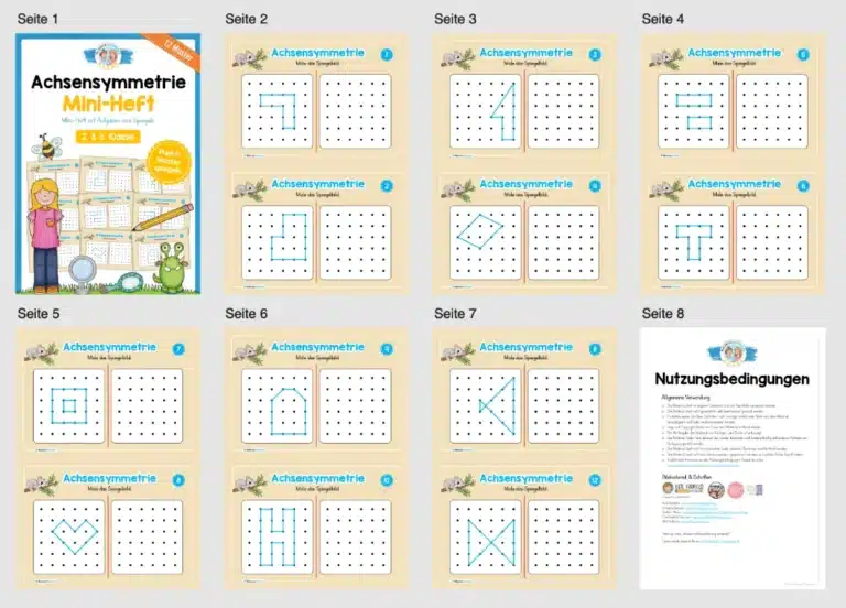 Achsensymmetrie: Punkt-Muster spiegeln (Mini-Heft) – Überblick