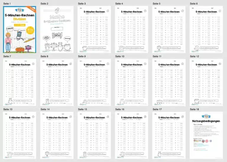 5-Minuten-Rechnen: Division im Zahlenraum 100 (Überblick) 5-Minuten-Rechnen: Division im Zahlenraum 100 (Überblick)