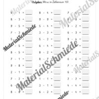 5-Minuten-Rechnen: Addition & Subtraktion im Zahlenraum 10 (Vorschau 10)
