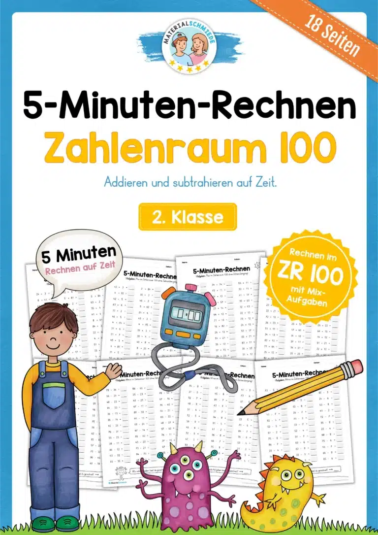 5-Minuten-Rechnen: Addition & Subtraktion im Zahlenraum 100 (Mix-Aufgaben) 5-Minuten-Rechnen: Addition & Subtraktion im Zahlenraum 100 (Mix-Aufgaben)
