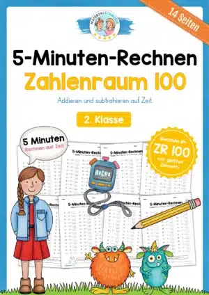 5-Minuten-Rechnen: Addition & Subtraktion im Zahlenraum 100 (Glatte Zehner)