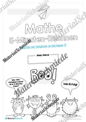 5-Minuten-Rechnen: Addition & Subtraktion im Zahlenraum 20 (Vorschau 01)