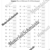 5-Minuten-Rechnen: Addition & Subtraktion im Zahlenraum 20 (Vorschau 05)