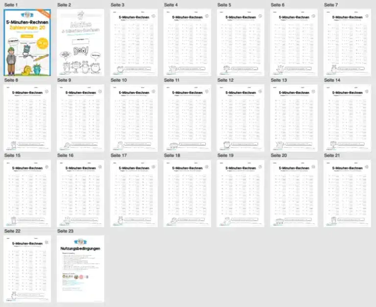 5-Minuten-Rechnen: Addition & Subtraktion im Zahlenraum 20 (Überblick) 5-Minuten-Rechnen: Addition & Subtraktion im Zahlenraum 20 (Überblick)