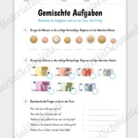 Materialpaket: Geld & Euro - Gemischte Aufgaben