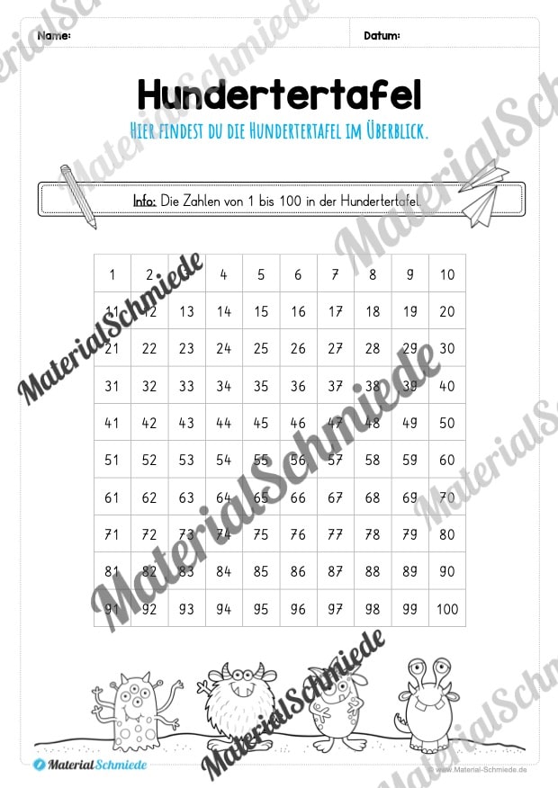 Mathe: Hundertertafel (Vorschau 02)