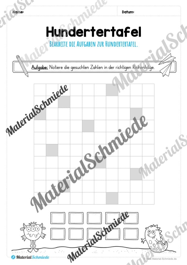 Mathe: Hundertertafel (Vorschau 08)