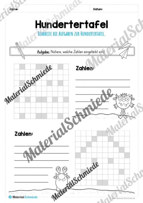 Mathe: Hundertertafel (Vorschau 13)