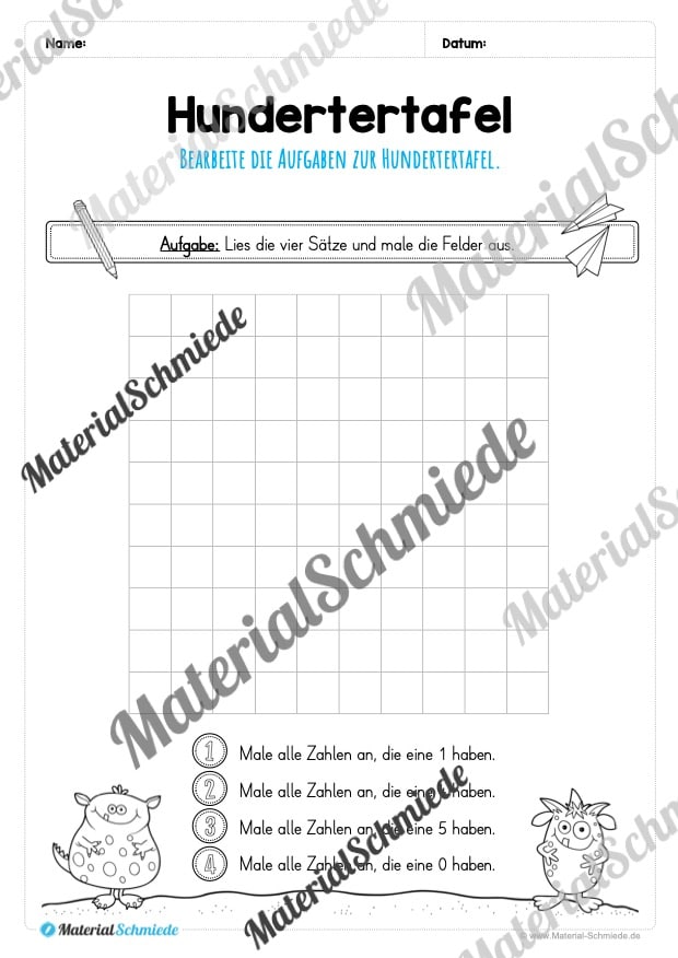 Mathe: Hundertertafel (Vorschau 14)