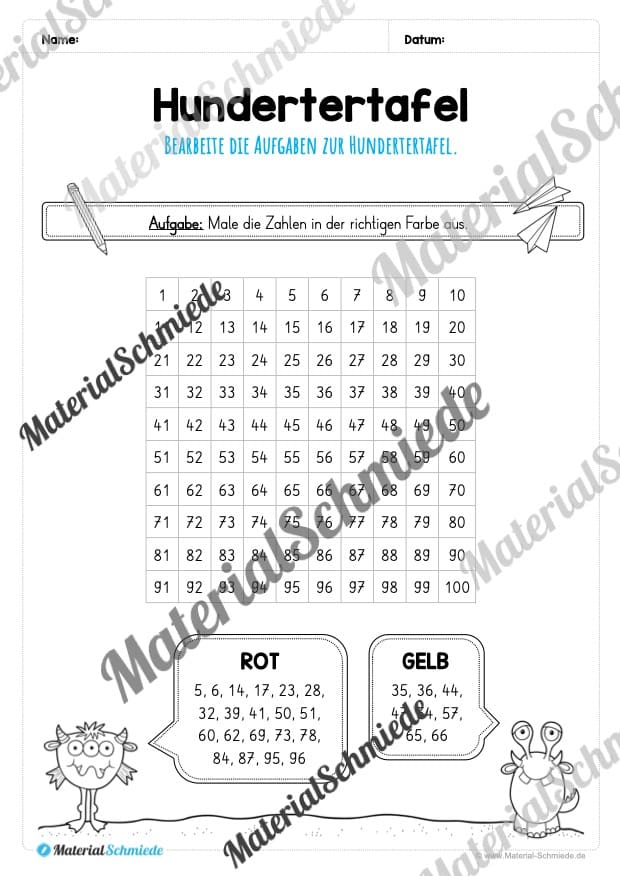 Mathe: Hundertertafel (Vorschau 15)