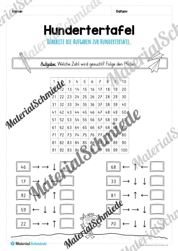 Mathe: Hundertertafel (Vorschau 17)