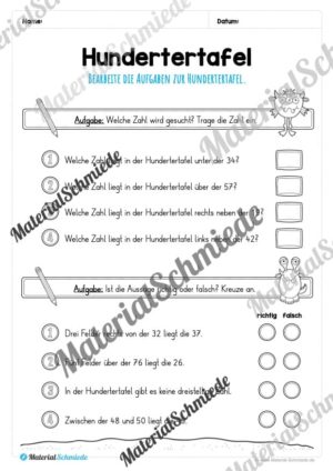 Mathe: Hundertertafel (Vorschau 21)