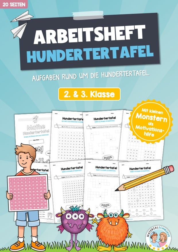 Mathe: Hundertertafel (20 Arbeitsblätter)