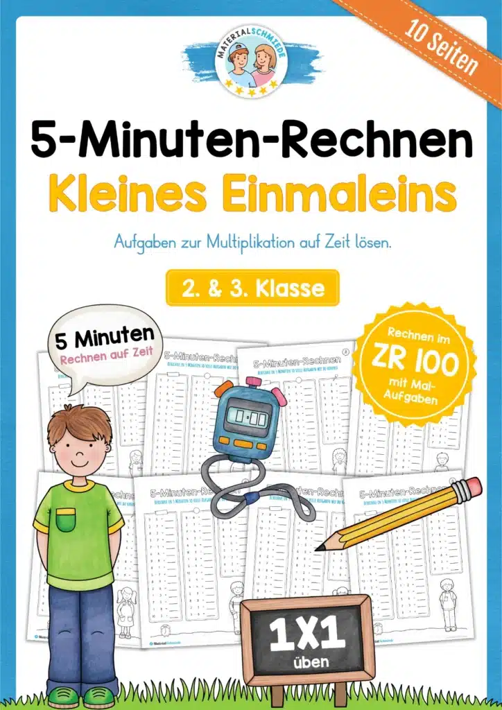 Kleines Einmaleins: 5-Minuten-Rechnen (10 Arbeitsblätter)