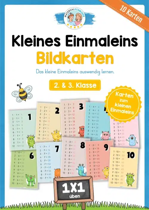 Kleines Einmaleins auswendig lernen: 10 Bildkarten (2. & 3. Klasse)