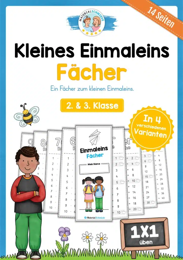 Kleines Einmaleins: Fächer (4 Varianten) 2. & 3. Klasse