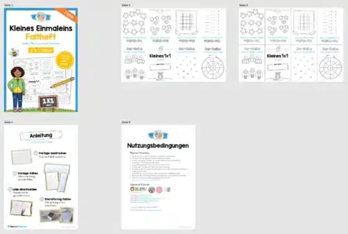 Kleines Einmaleins: Faltheft mit Aufgaben und Übungen (2. & 3. Klasse) - Überblick