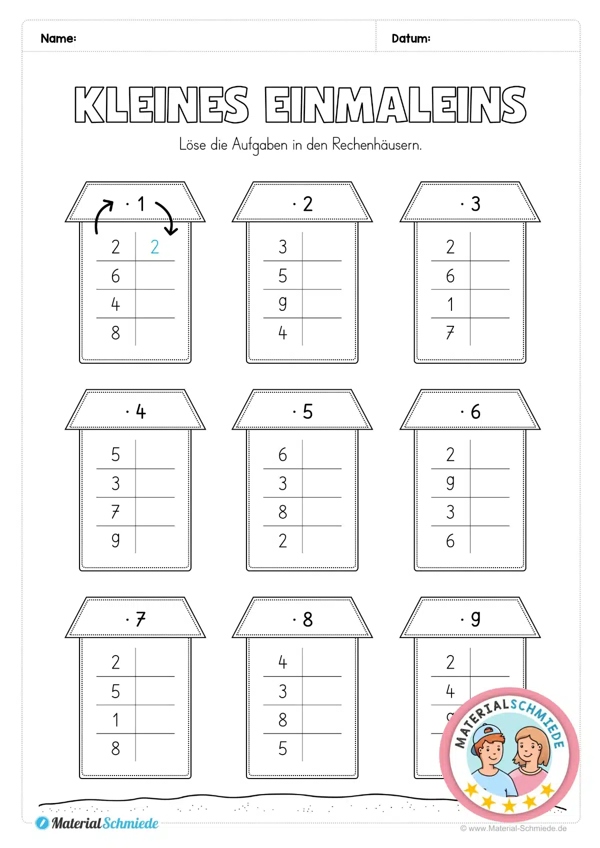 Kleines Einmaleins: Rechenhäuser