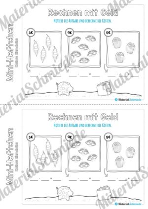 Kleines Einmaleins: Mini-Heft (Rechnen mit Geld)